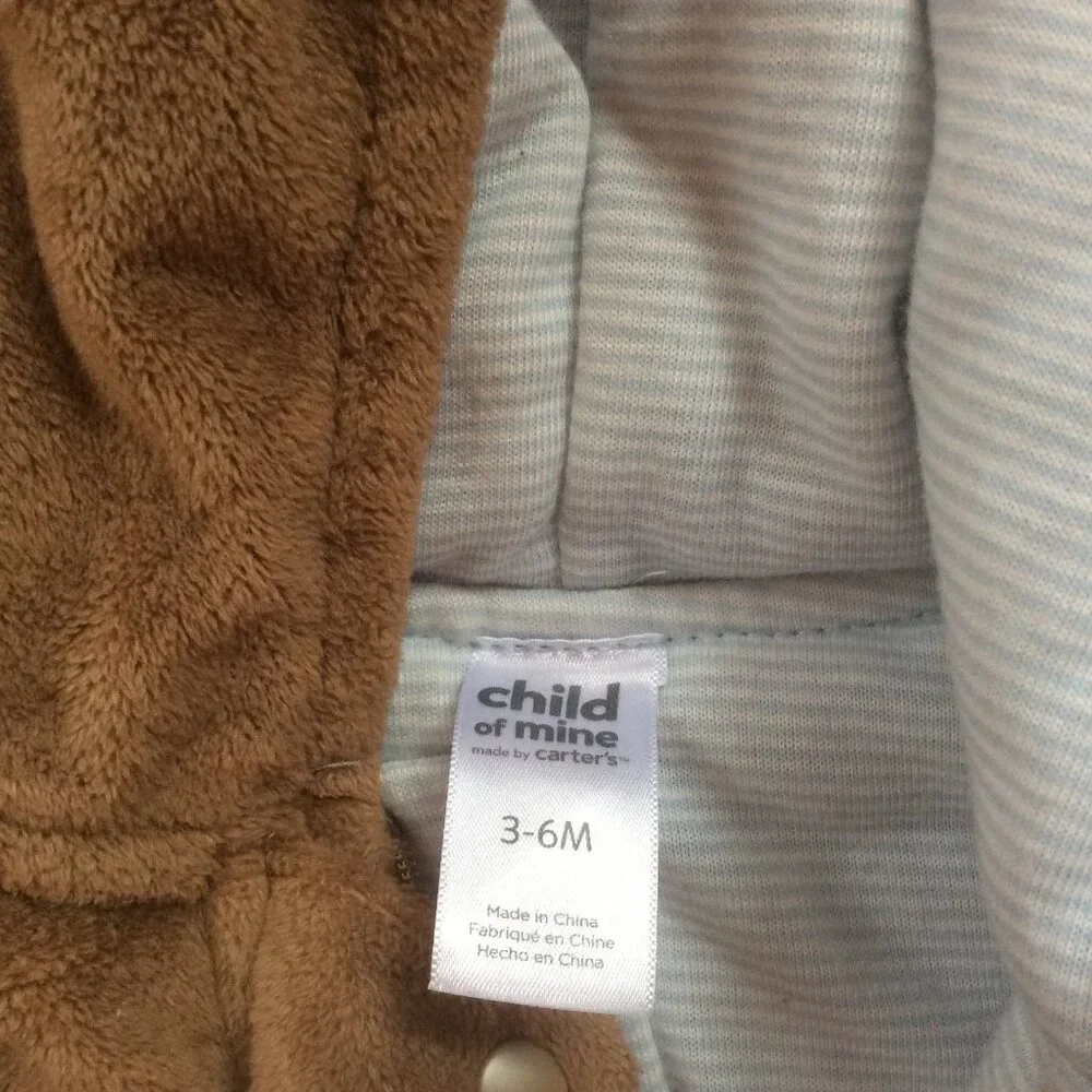 Child of Mine Hooded Brown Bear 1 Piece 3-6 Months & Vive Bien Wool Fox Hat OS